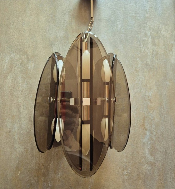 Image 1 of Veca Hanglamp / Rookglas / Jaren 70