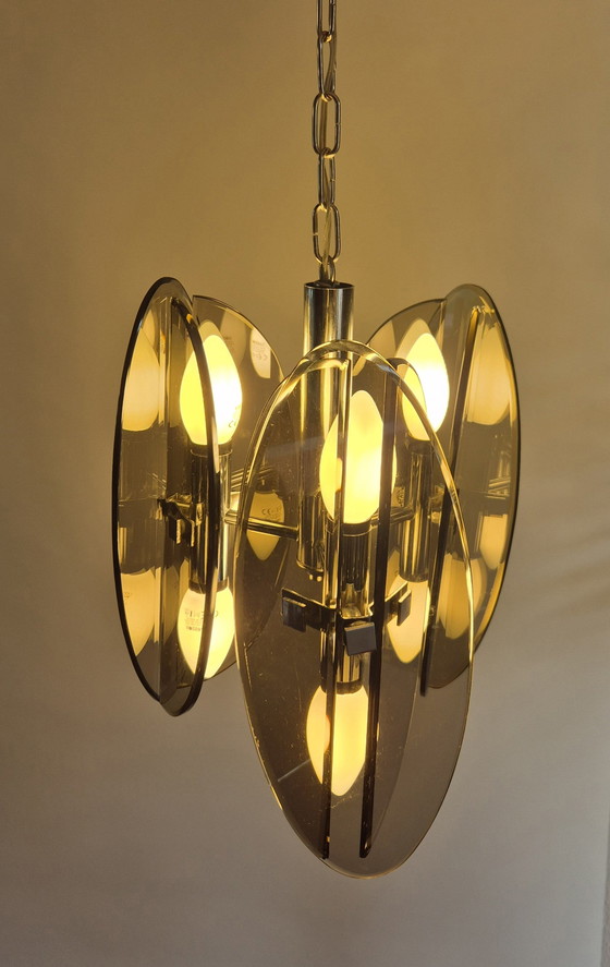 Image 1 of Veca Hanglamp / Rookglas / Jaren 70