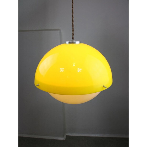 Image 1 of Vintage Space Age hanglamp van geel plexiglas, 1970
