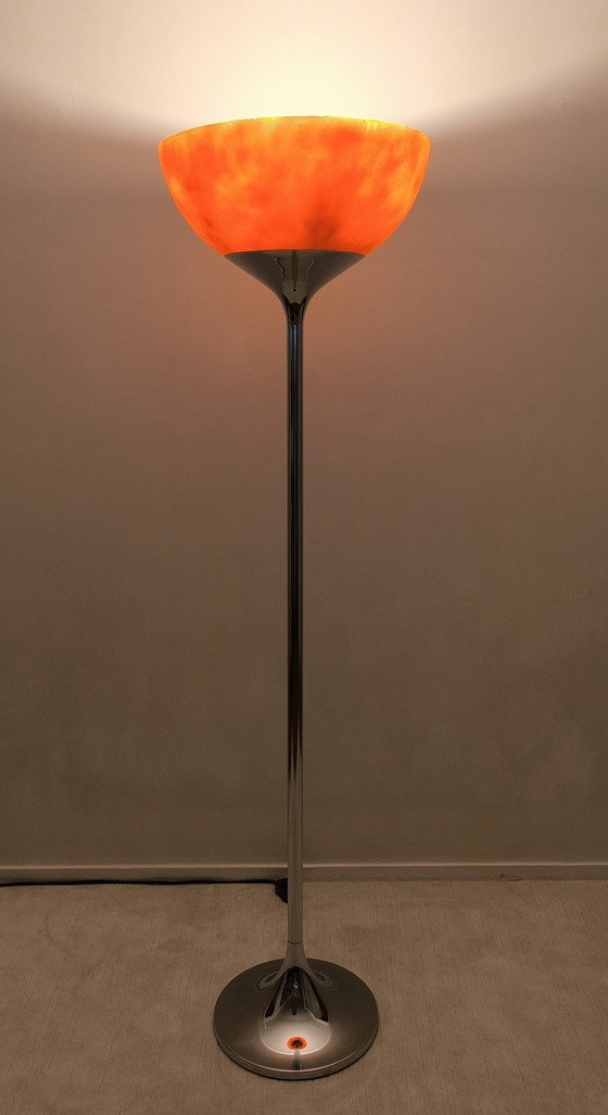 Image 1 of Prachtige authentieke staande lamp gesigneerd Harvey Guzzini 1970 Made In Italia