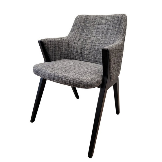 Image 1 of Vintage Kompass model stoel in zwart gelakt beuken van Roberto Tapinassi en Maurizio Manzoni voor Roche Bobois