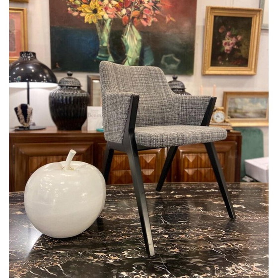 Image 1 of Vintage Kompass model stoel in zwart gelakt beuken van Roberto Tapinassi en Maurizio Manzoni voor Roche Bobois