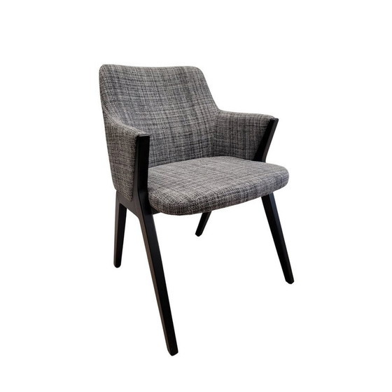 Image 1 of Vintage Kompass model stoel in zwart gelakt beuken van Roberto Tapinassi en Maurizio Manzoni voor Roche Bobois