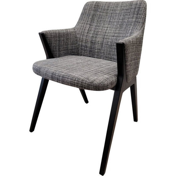 Image 1 of Vintage Kompass model stoel in zwart gelakt beuken van Roberto Tapinassi en Maurizio Manzoni voor Roche Bobois