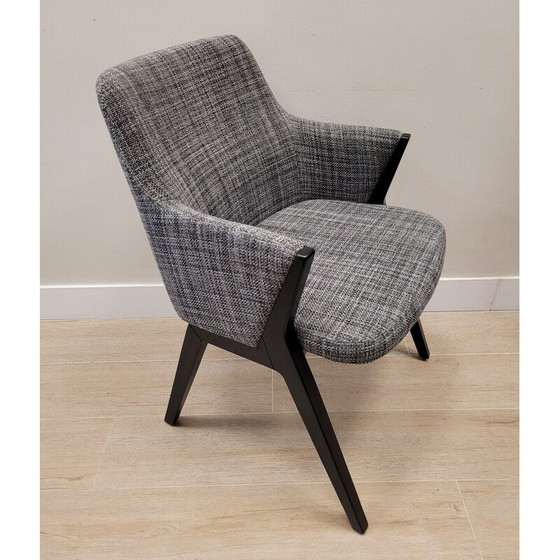 Image 1 of Vintage Kompass model stoel in zwart gelakt beuken van Roberto Tapinassi en Maurizio Manzoni voor Roche Bobois