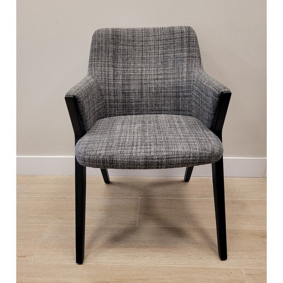 Image 1 of Vintage Kompass model stoel in zwart gelakt beuken van Roberto Tapinassi en Maurizio Manzoni voor Roche Bobois