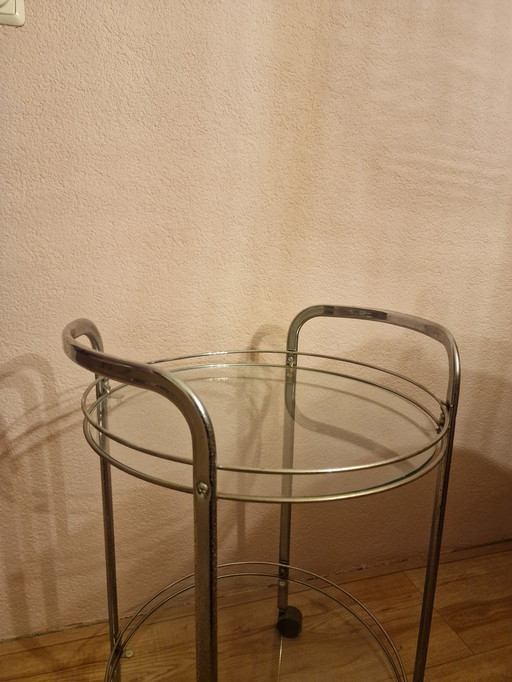 Vintage Bijzettafel Serveerwagen Trolley