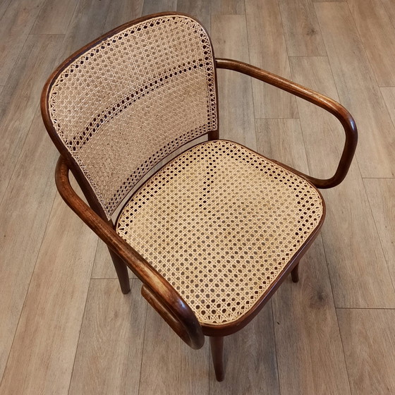 Image 1 of Set van 4 bruine No. 811 of Praagse stoelen van Ligna, 1970S