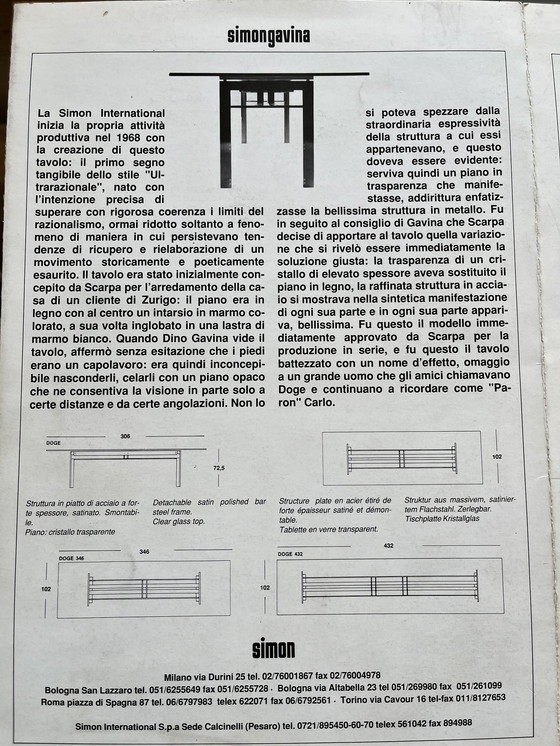 Image 1 of Carlo Scarpa Doge Eettafel