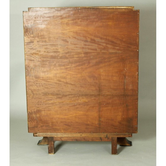 Image 1 of Vintage Art Deco kast in mahonie fineer en glas, 1920