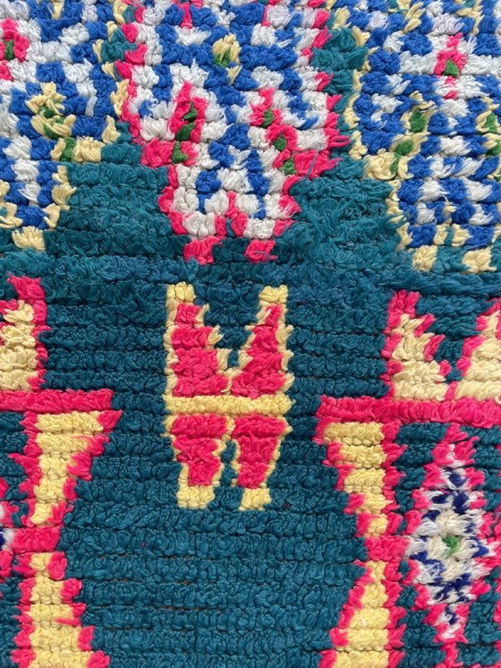 Image 1 of Blauw mooie Berber Marokkaanse Runner Rug