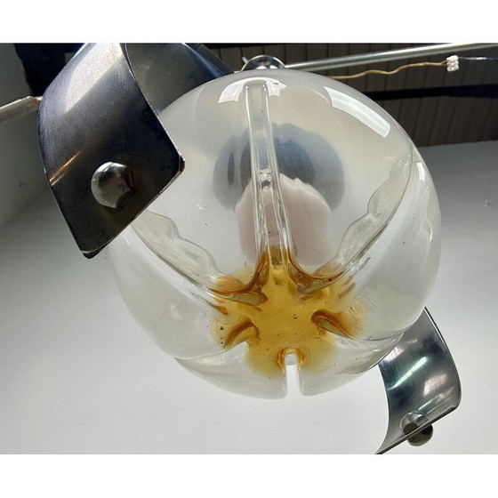 Image 1 of Vintage kroonluchter van Murano glas en hout voor Mazzega, Italië 1970