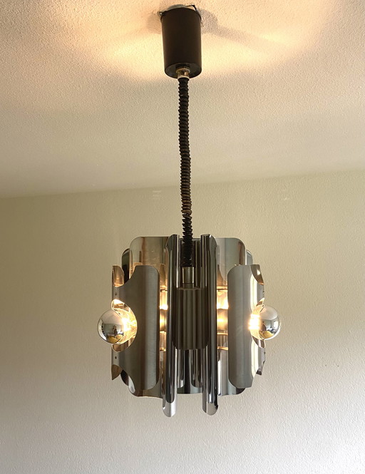 Vintage verchroomde hanglamp 70’s