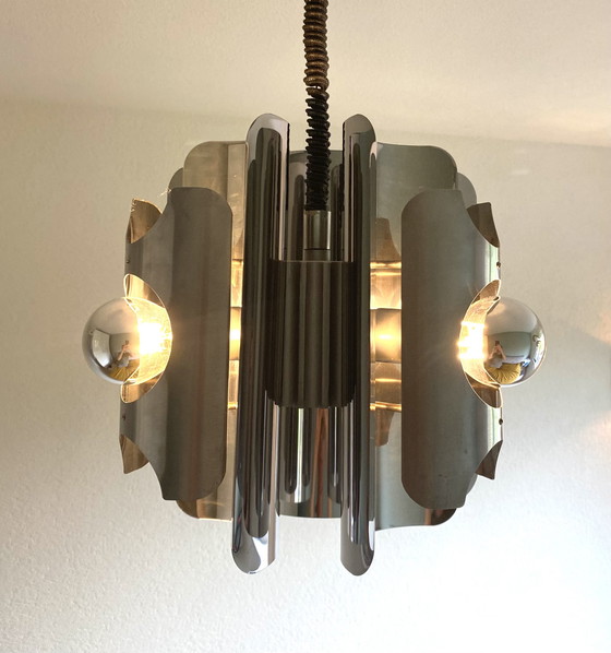 Image 1 of Vintage verchroomde hanglamp 70’s