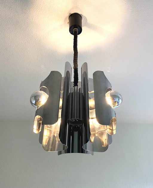 Vintage verchroomde hanglamp 70’s