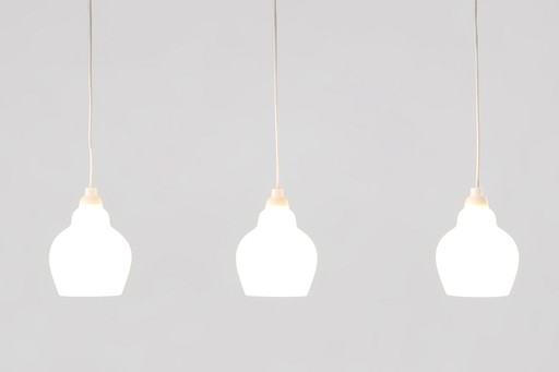 Set van drie glazen hanglampen van Alf Svensson