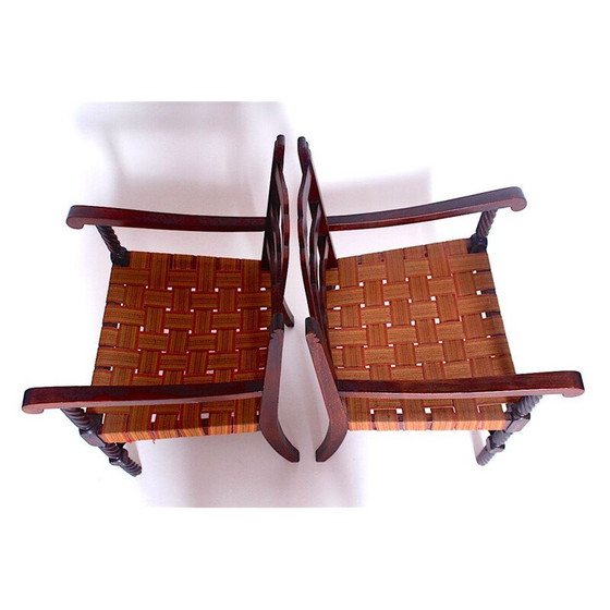 Image 1 of Set van 2 vintage stoelen in hout 1950