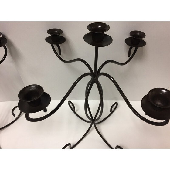 Image 1 of Paar vintage Art de la Table metalen 5-lichts kandelaars