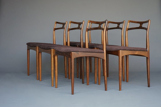 Image 1 of Model 94 Eetkamerstoelen van Johannes Andersen voor Christian Linneberg, Denemarken, 1960. Set van 6