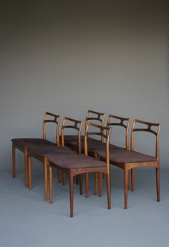 Image 1 of Model 94 Eetkamerstoelen van Johannes Andersen voor Christian Linneberg, Denemarken, 1960. Set van 6