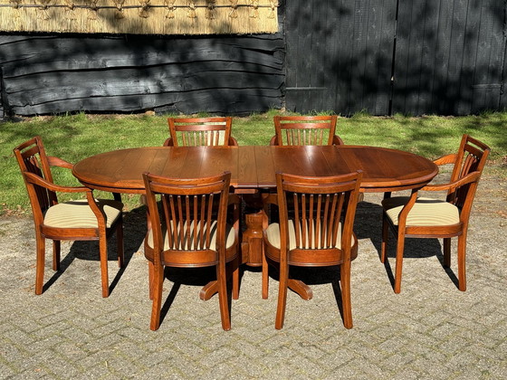 Image 1 of Schuitema Uitschuifbare Tafel Met 6 Stoelen