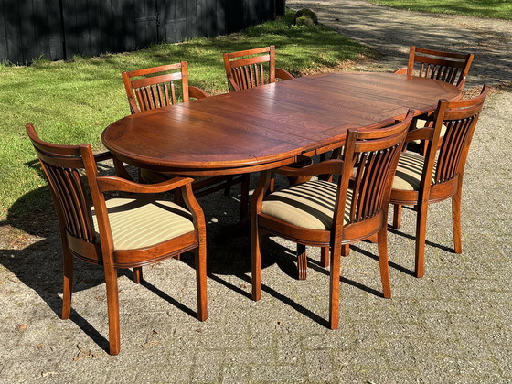 Image 1 of Schuitema Uitschuifbare Tafel Met 6 Stoelen