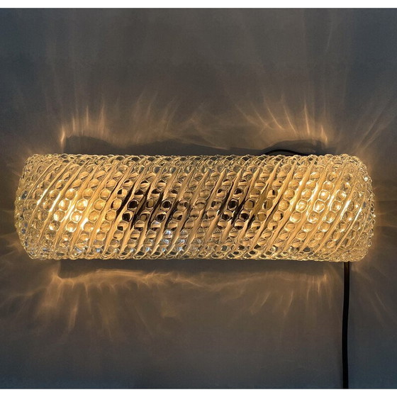 Image 1 of Vintage plafondlamp in helder glas, Tsjechoslowakije 1970