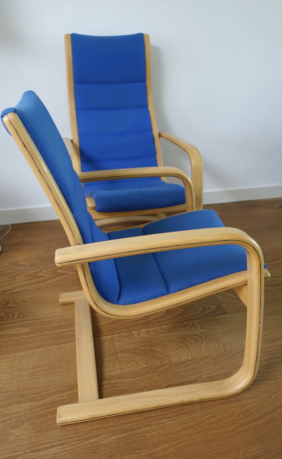 Image 1 of 2x Yngve Eckstrom Lamello Lounge Chairs 1980’s