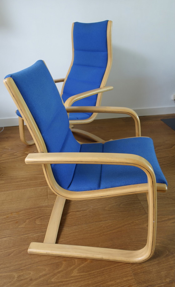 Image 1 of 2x Yngve Eckstrom Lamello Lounge Chairs 1980’s