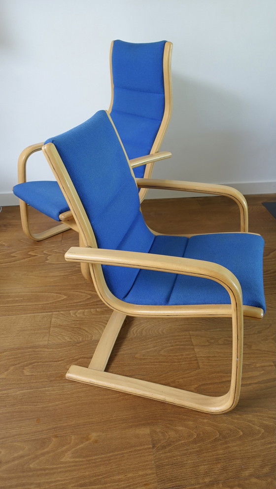 Image 1 of 2x Yngve Eckstrom Lamello Lounge Chairs 1980’s