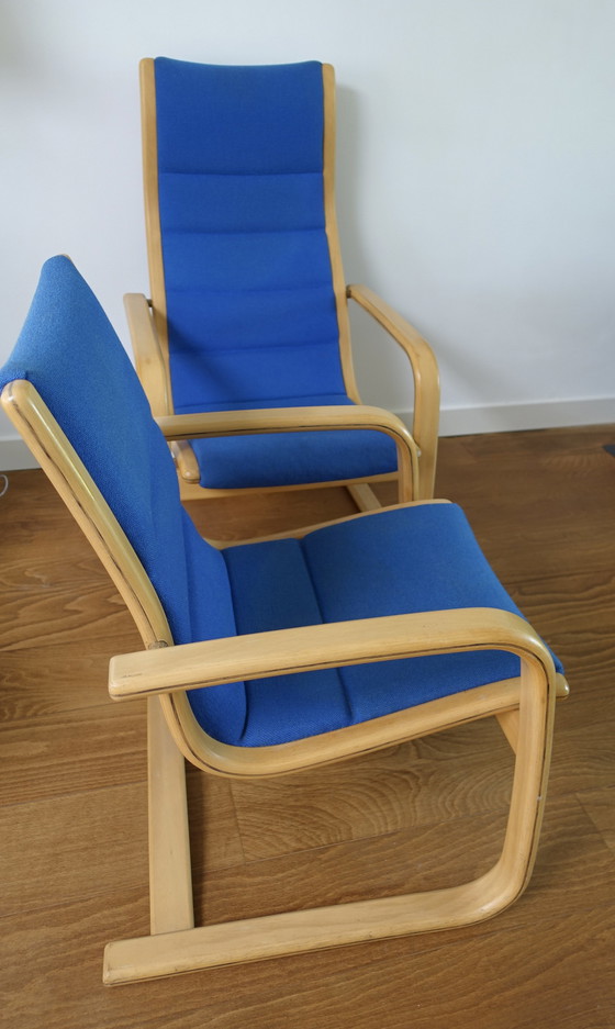 Image 1 of 2x Yngve Eckstrom Lamello Lounge Chairs 1980’s