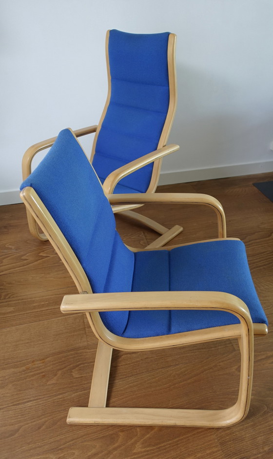 Image 1 of 2x Yngve Eckstrom Lamello Lounge Chairs 1980’s