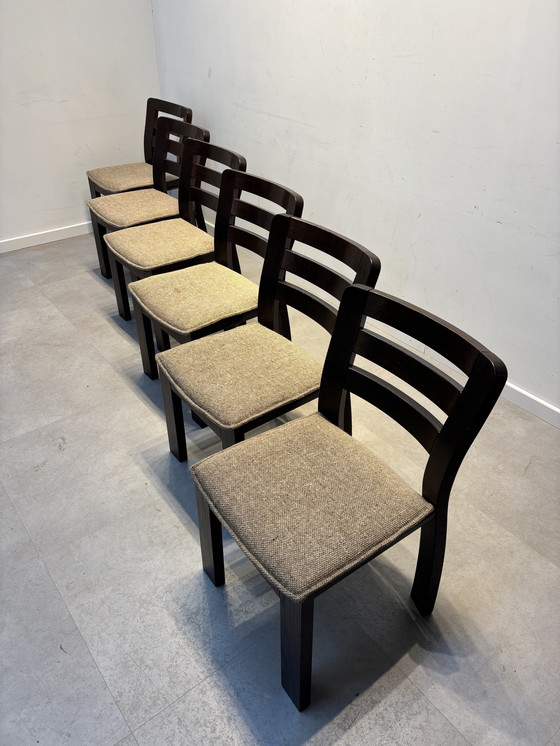 Image 1 of Set van zes "Brutalistische" eetkamerstoelen