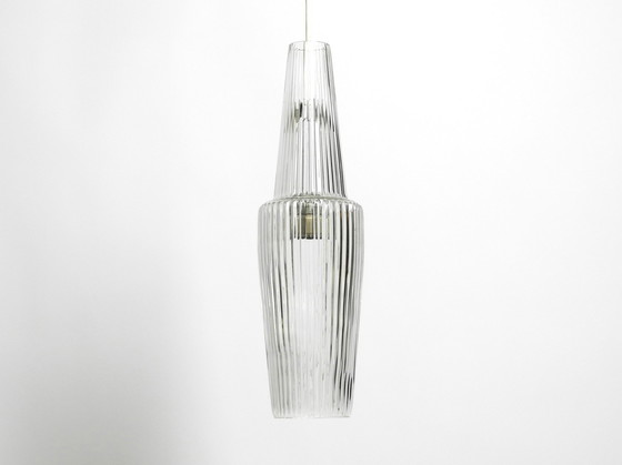 Image 1 of Zeldzame originele handgeblazen kristallen glazen hanglamp 'Pisa' van Aloys Ferdinand Gangkofner voor Peill & Putzler 1952