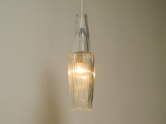 Image 1 of Zeldzame originele handgeblazen kristallen glazen hanglamp 'Pisa' van Aloys Ferdinand Gangkofner voor Peill & Putzler 1952