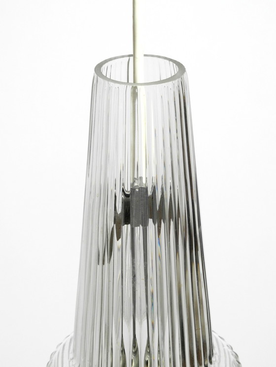 Image 1 of Zeldzame originele handgeblazen kristallen glazen hanglamp 'Pisa' van Aloys Ferdinand Gangkofner voor Peill & Putzler 1952