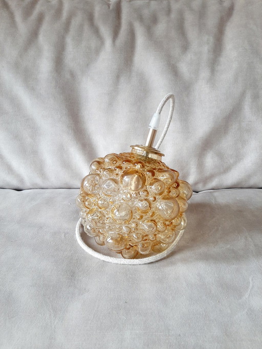 Vintage Glazen Bubble Hanglamp Amberkleur