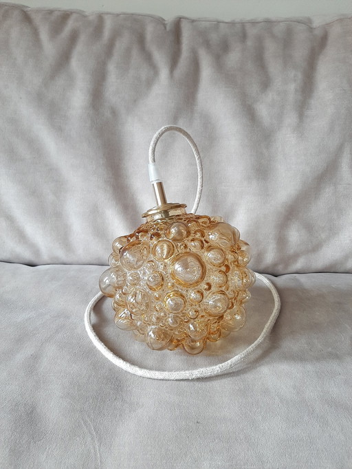 Vintage Glazen Bubble Hanglamp Amberkleur