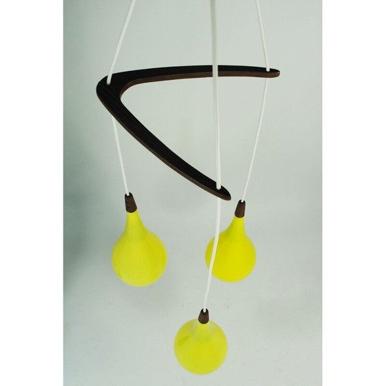 Image 1 of Vintage Holmegaard gele kroonluchter, jaren 1960