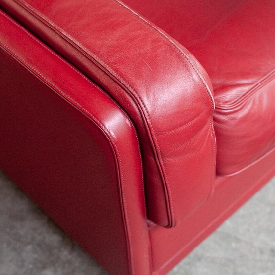 Image 1 of Vintage Socrates rood leren fauteuil voor Poltrona Frau, Italië 1980
