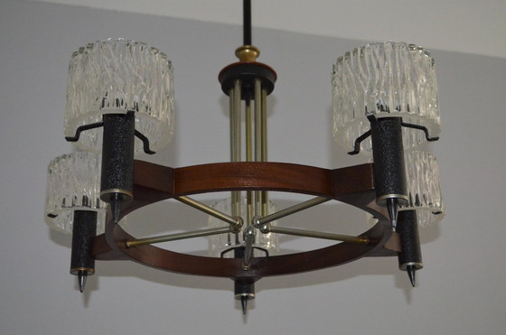 Image 1 of Vintage IJsglas Designluchter, 1950