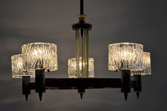 Image 1 of Vintage IJsglas Designluchter, 1950