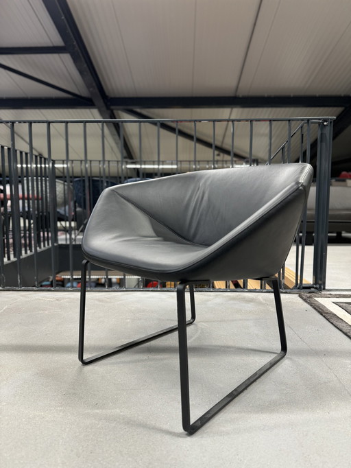 Montis Ella fauteuil zwart leer design stoel