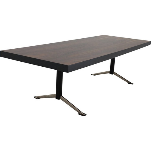 Vintage walnoten salontafel, Tsjecho-Slowakije 1970