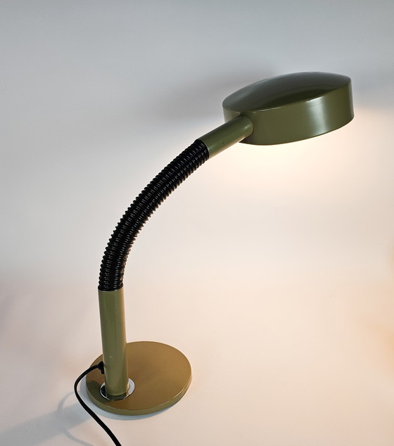 Image 1 of Hala Zeist - Bureaulamp - Olijfgroen - Flexibele arm - 1970's