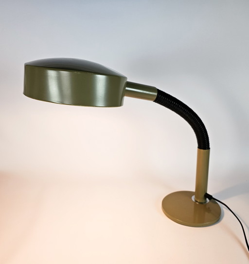 Hala Zeist - Bureaulamp - Olijfgroen - Flexibele arm - 1970's