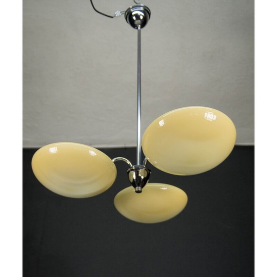 Image 1 of Minimalistische vintage kroonluchter met 3 vlammen, 1930