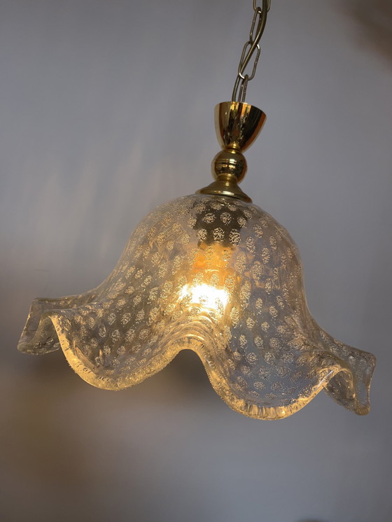 Image 1 of Vintage Murano geblazen kristallen hanglamp infusie glas 