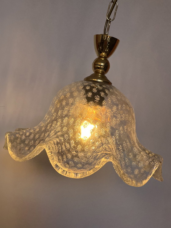 Image 1 of Vintage Murano geblazen kristallen hanglamp infusie glas 