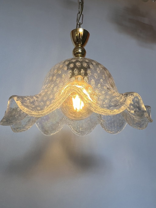 Vintage Murano geblazen kristallen hanglamp infusie glas 